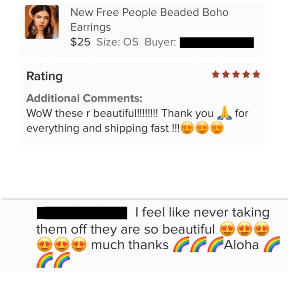 New Free People Beaded Boho Earrings - Picture 4 of 6